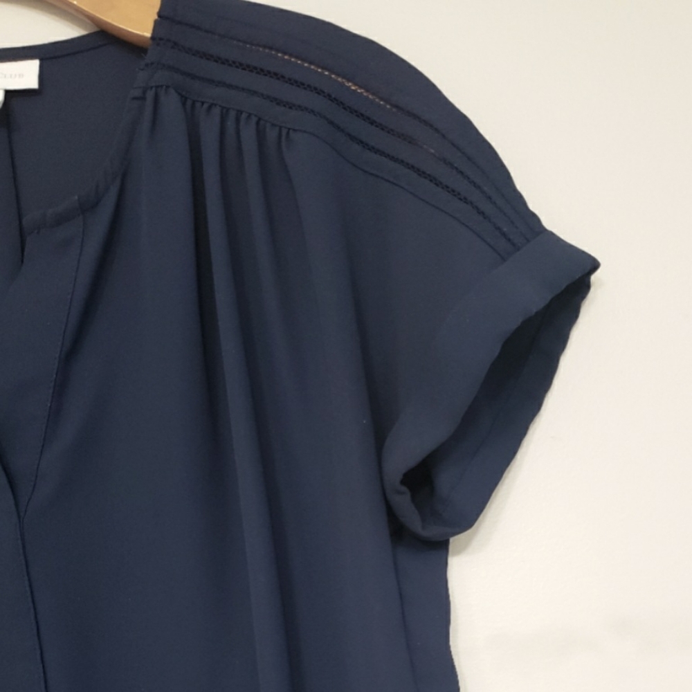 Charter Club Petite Split-Neck Top - Picture 4 of 6